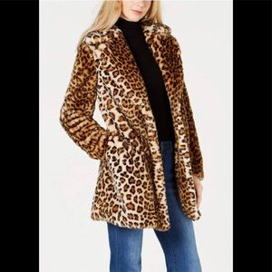 Calvin Klein Leopard Faux Fur Coat Soft n’ Ultra Plush Size Large